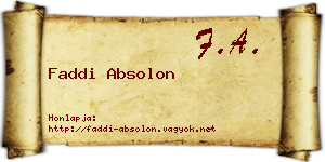 Faddi Absolon névjegykártya